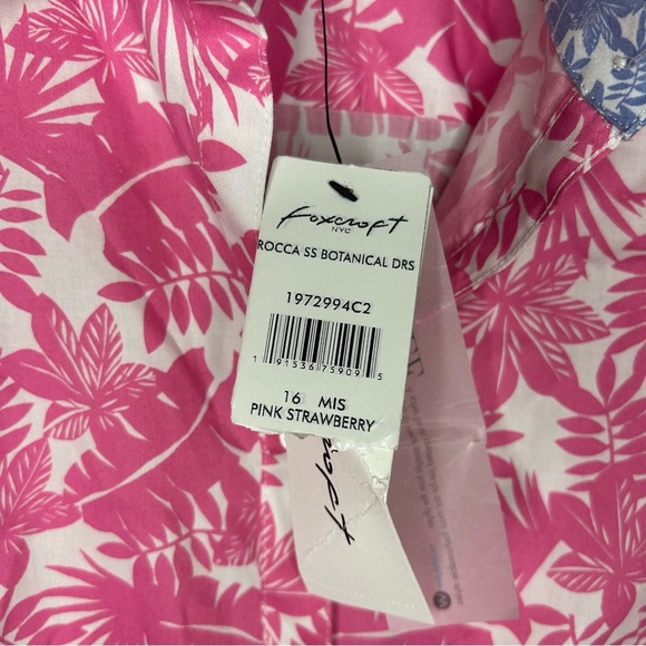 Foxcroft floral dress Pink and White wrinkle free size 16 - Picture 7 of 12